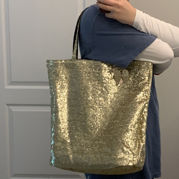 Victoria’s Secret Gold Sequin Tote - Picture 10 of 15